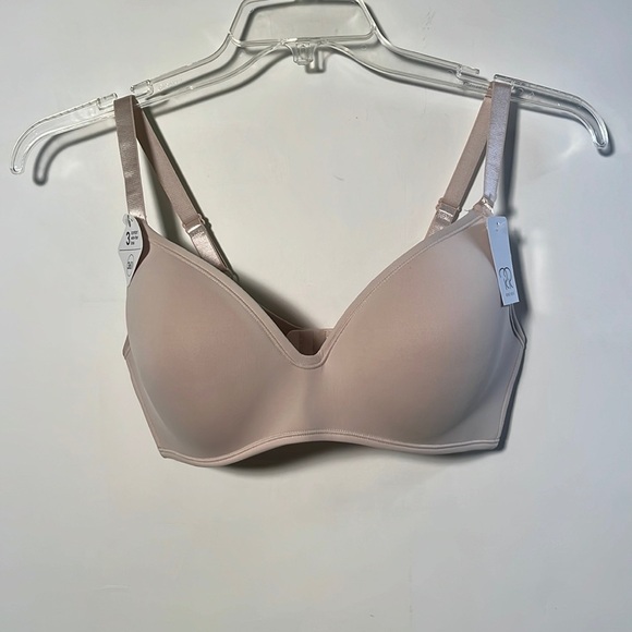 RENE ROFE NWT Beige 3 Hook Comfort Molded Padded Cup Wire Free Bra SZ 36D - Picture 1 of 10